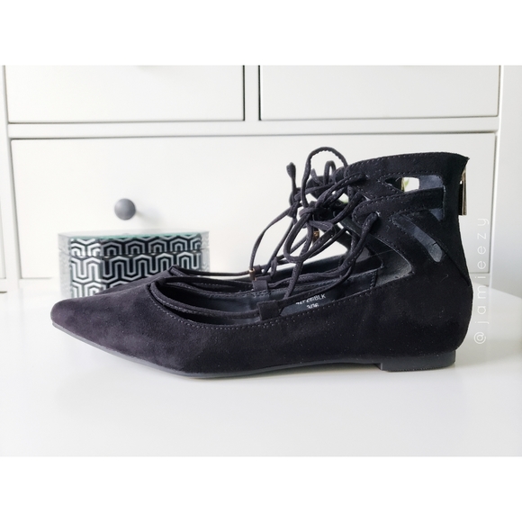 Topshop | "Flight" Ghillie Tie Pointed Toe Flats - Picture 4 of 10